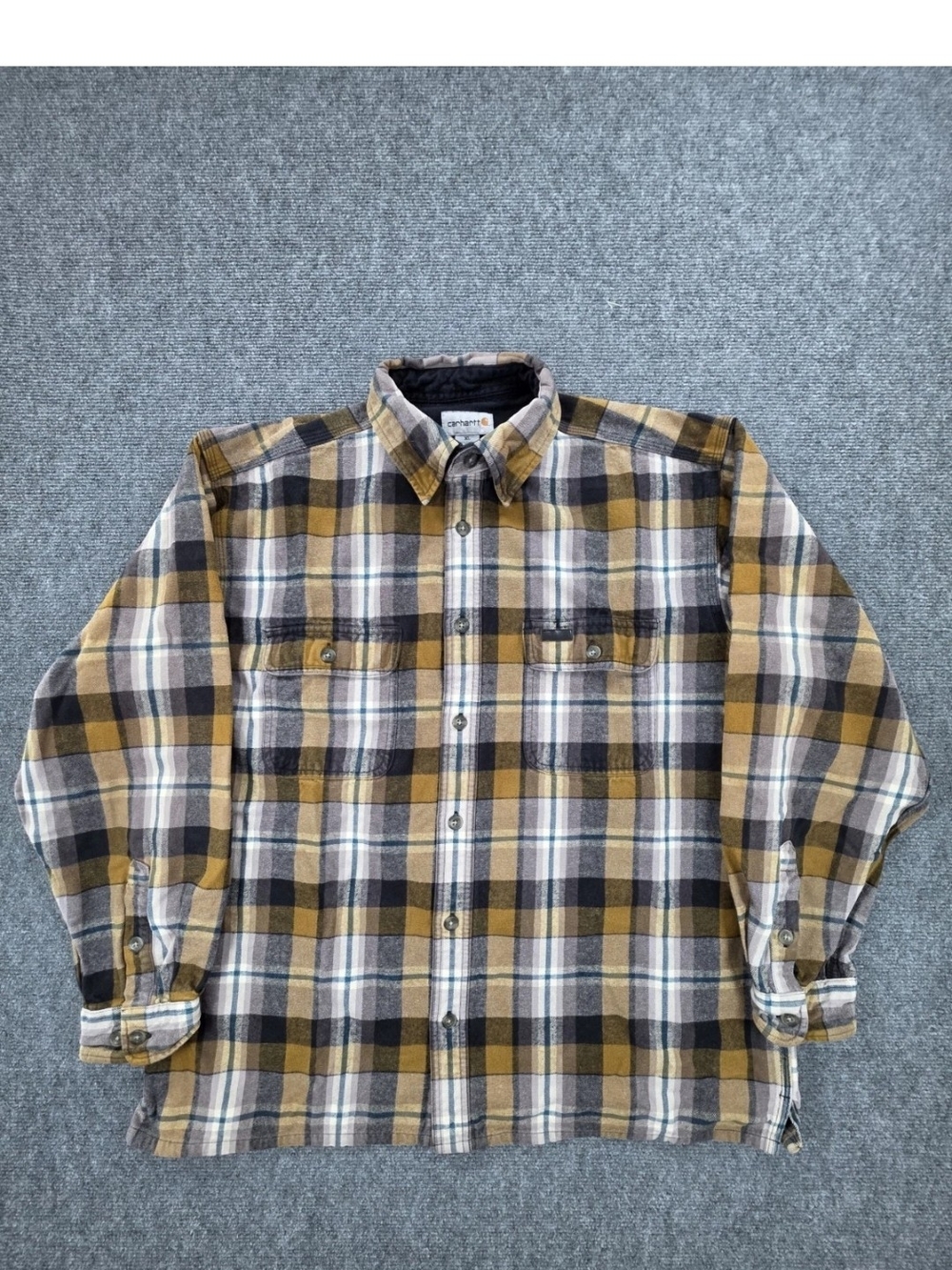 Carhartt Mens Size XL Plaid Flannel Shirt Heavyweight Long Sleeve Work Shirt